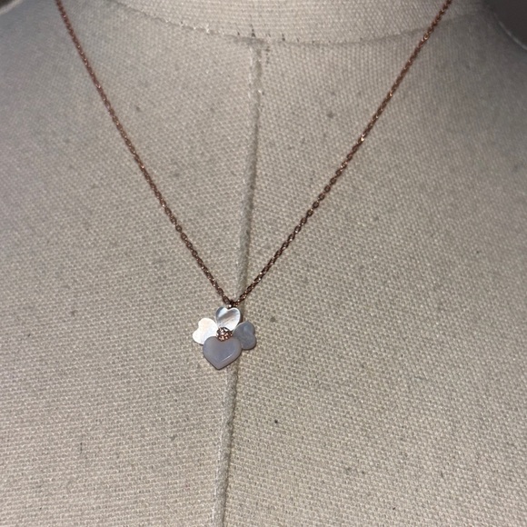 kate spade Jewelry - Kate Spade Rose Gold Precious Pansy Necklace